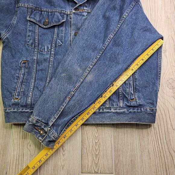 Northwest‎ Blue Mens Medium Denim Jacket Trucker Jean Dark Blue Work - Picture 4 of 6